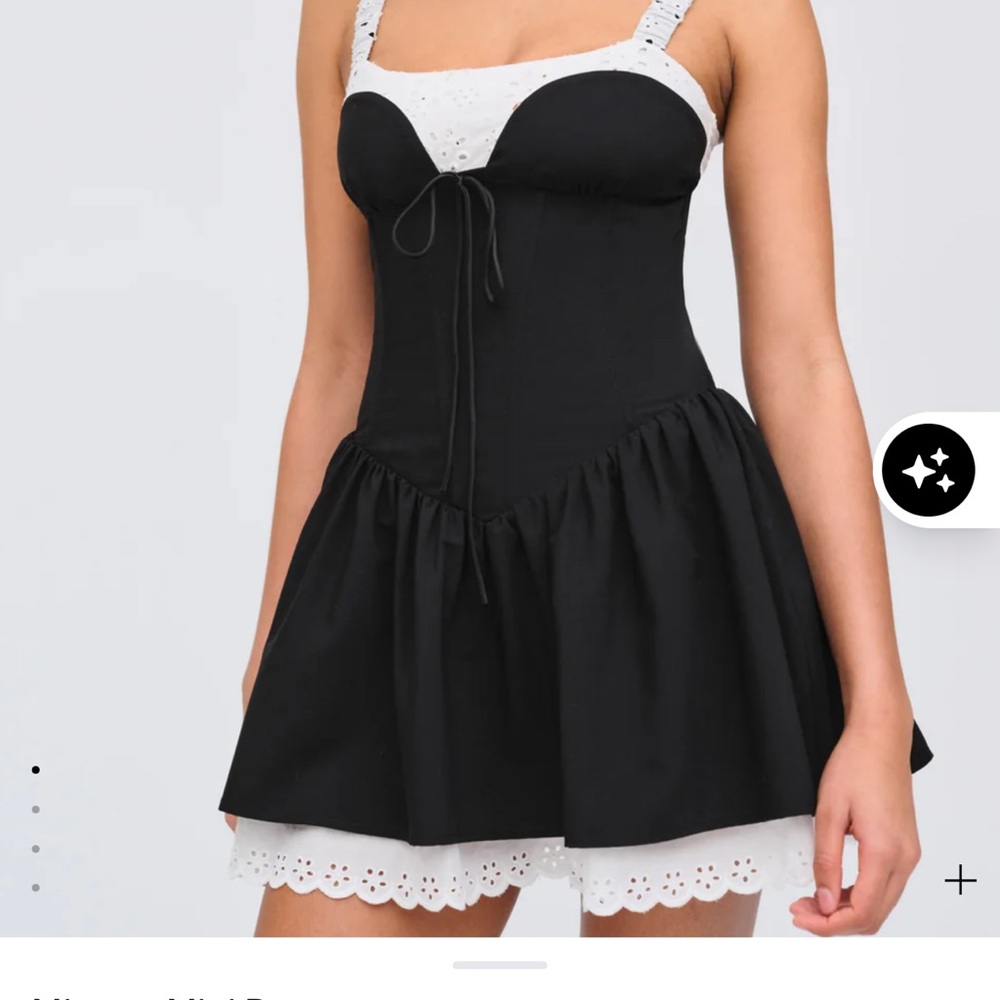 For Love And Lemons Black and White Eyelet Dress